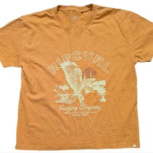Rip Curl Orange Men's Graphic T-shirt Retro Short Sleeve Tee Surf Beach NWT Fall